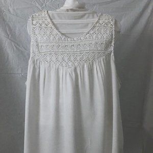 Women's Crochet Neckline Tank, size XL, Rayon/Poly
